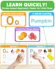 Durable hardcover easy-erase pages with markers and eraser