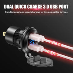 dual QC 3.0 USB ports for fast charging on car charger