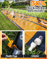 Thicker PVC construction for durable waterslide