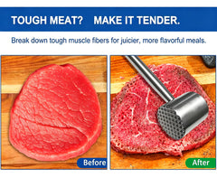Dual-sided tenderizer showing pyramid teeth