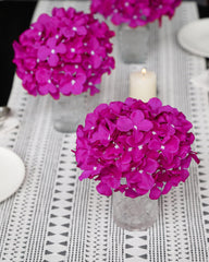 Silk hydrangea stem with iron wire for bending dark fuchsia