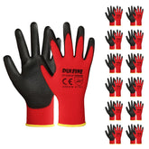 DULFINE safety work gloves nylon shell red size L