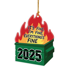 Dumpster Fire Christmas Ornaments 2025 hanging ornament for Christmas tree decor