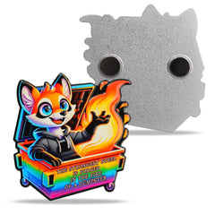 Dumpster Fire Fox fridge magnets 2.52 x 2.52 inches
