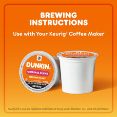 Six boxes Dunkin Original Blend coffee pods at home packaging