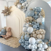 Dusty Blue Balloon Arch Kit with slate fog blue balloons