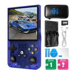 DVJQSN R36MAX handheld console shown with 64GB storage