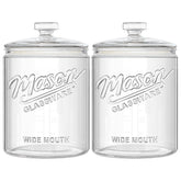 Dwbligt 2 Pack 1 Gallon Glass Cookie Jar with Lid on pantry shelf
