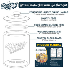 Glass storage jar with silicone gasket lid