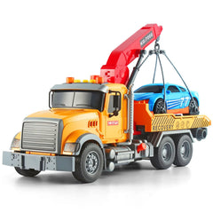 Dwi Dowellin tow truck toy with extendable arm and loading ramp