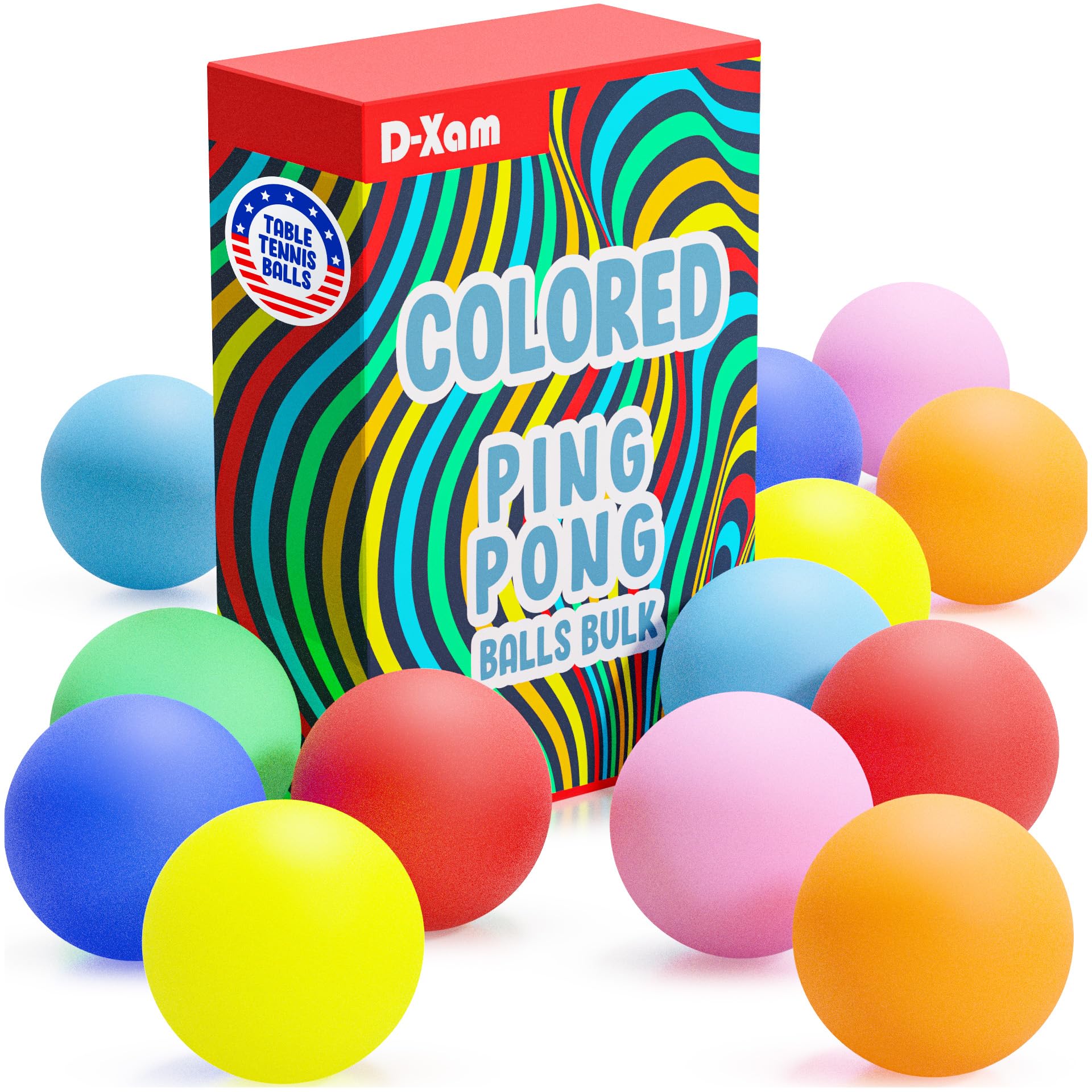 D-Xam ping pong balls 40mm bulk pack