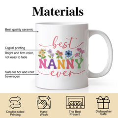 DYJYBMY Life Is Better With My Nana Coffee Mug large C shaped handle close up