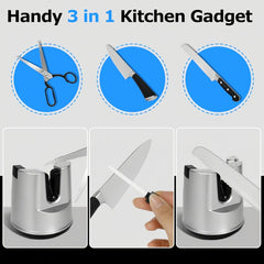 Detachable ceramic polishing rod included with sharpener