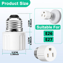e26 light socket to plug adapter with extra sockets