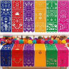 Eaasty mexican table runners papel picado 12pack