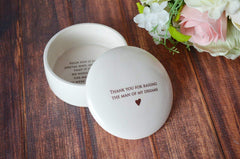 Earthenware clay keepsake box close up