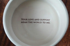 Earthenware keepsake box with heart inscription