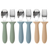 Eascrozn toddler utensils set with 3 forks and 3 spoons