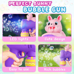 Bubble guns with 2 bubble solution bottles included