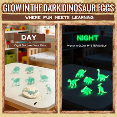 Easter basket dinosaur kit packaging and eggs