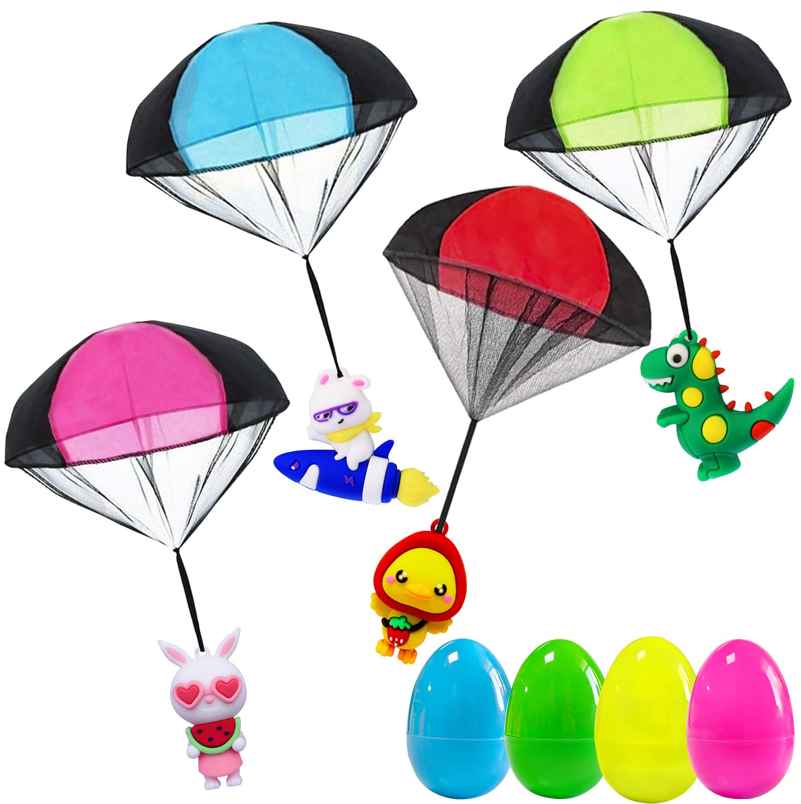 4-piece set of prefilled Easter eggs with parachute toys