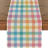 Easter Buffalo Plaid Check Table Runner 13x72 on dining table
