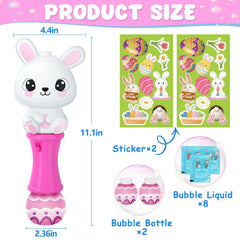 Pink and purple bunny bubble wands with color changing LEDs