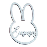 Easter Bunny custom name tag wooden 4.2 inches high 2.8 inches wide