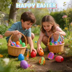 vibrant retro design easter eggs for baskets and parties