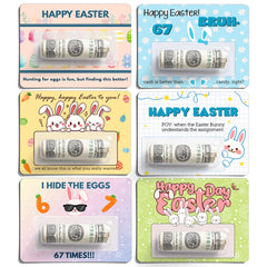 Six Seven Bunny Easter money holder with plastic cover
