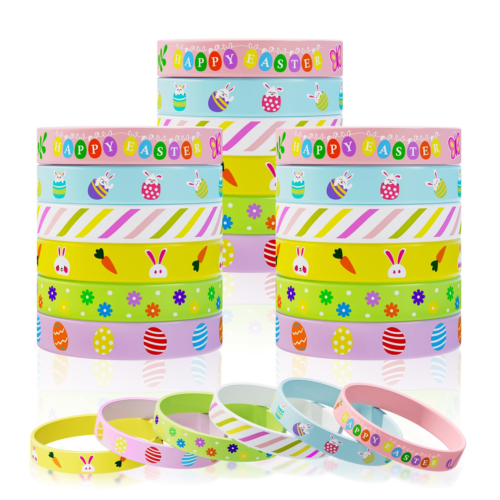 colorful easter bunny and eggs bracelet design for kids