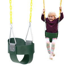 Eastern Jungle Gym toddler swing with high back bucket seat in green