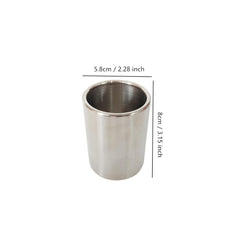 Silver kitchen utensil jar holder designed for coffee station use