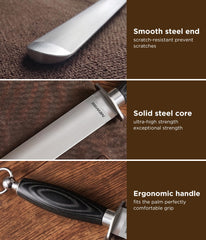 ebony ergonomic handle with hook ring for wall mount