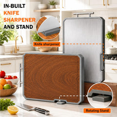 Dual-sided ebony wood cutting board for kitchen prep