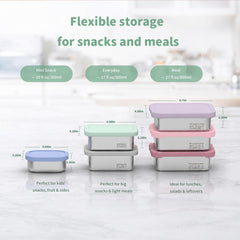 EC-Gaze 3-pack stainless steel snack containers for kids