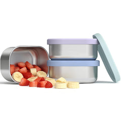 EC-Gaze stainless steel snack containers for kids with silicone lids