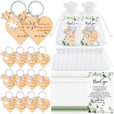 ecation wedding favors wood heart keychains
