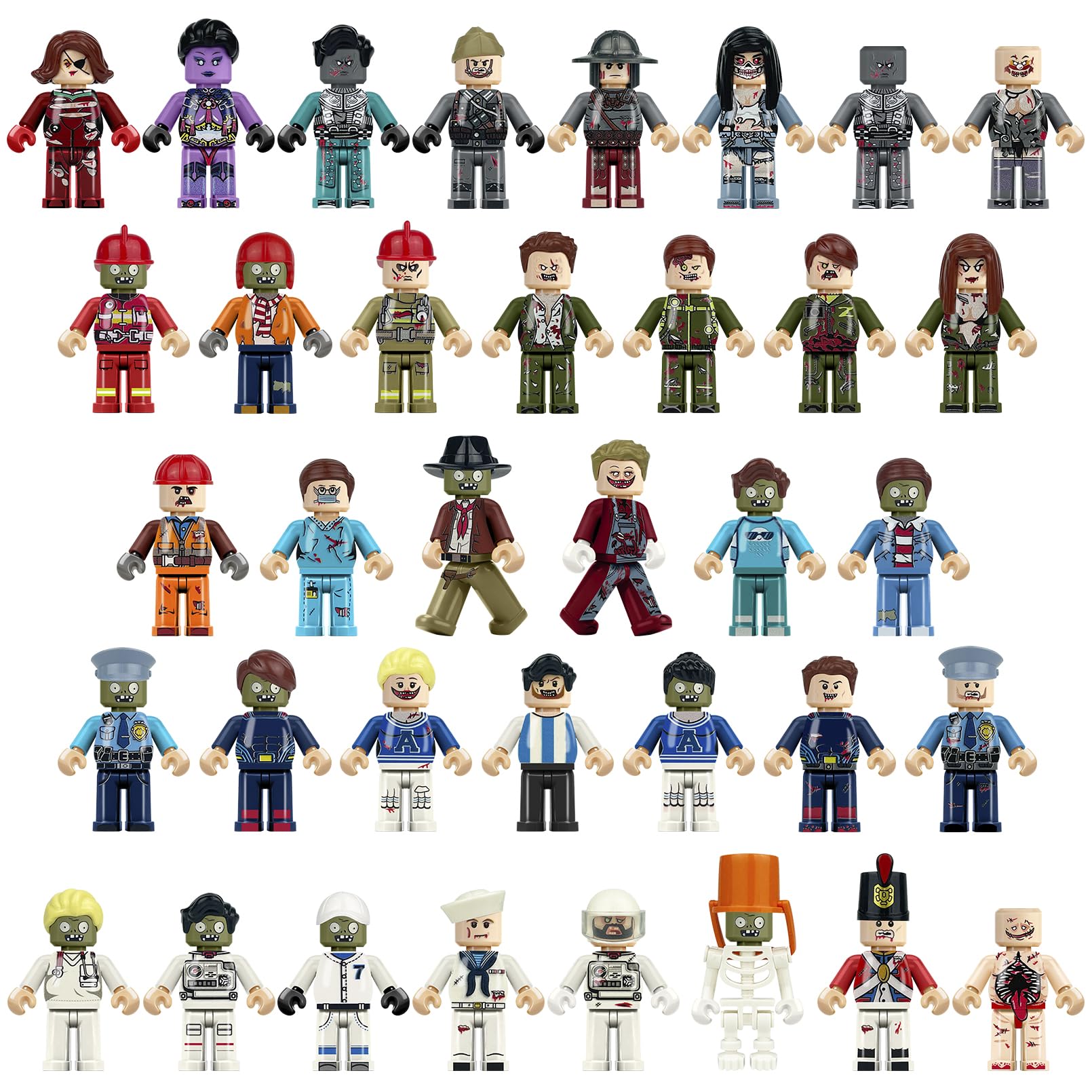 econoLED zombie minifigures 36pcs group image