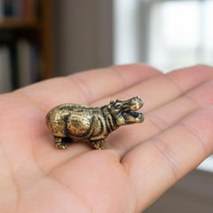 Edysons hippopotamus brass figurine width 1 cm