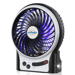 efluky 4.9-Inch Mini Desk Fan compact size black