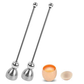 Two piece egg topper set in stainless steel