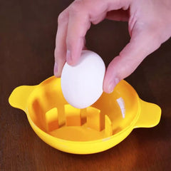 Eggwich maker with shell cracker and yolk separator