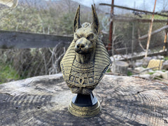 Egyptian god of the dead figurine Anubis bust