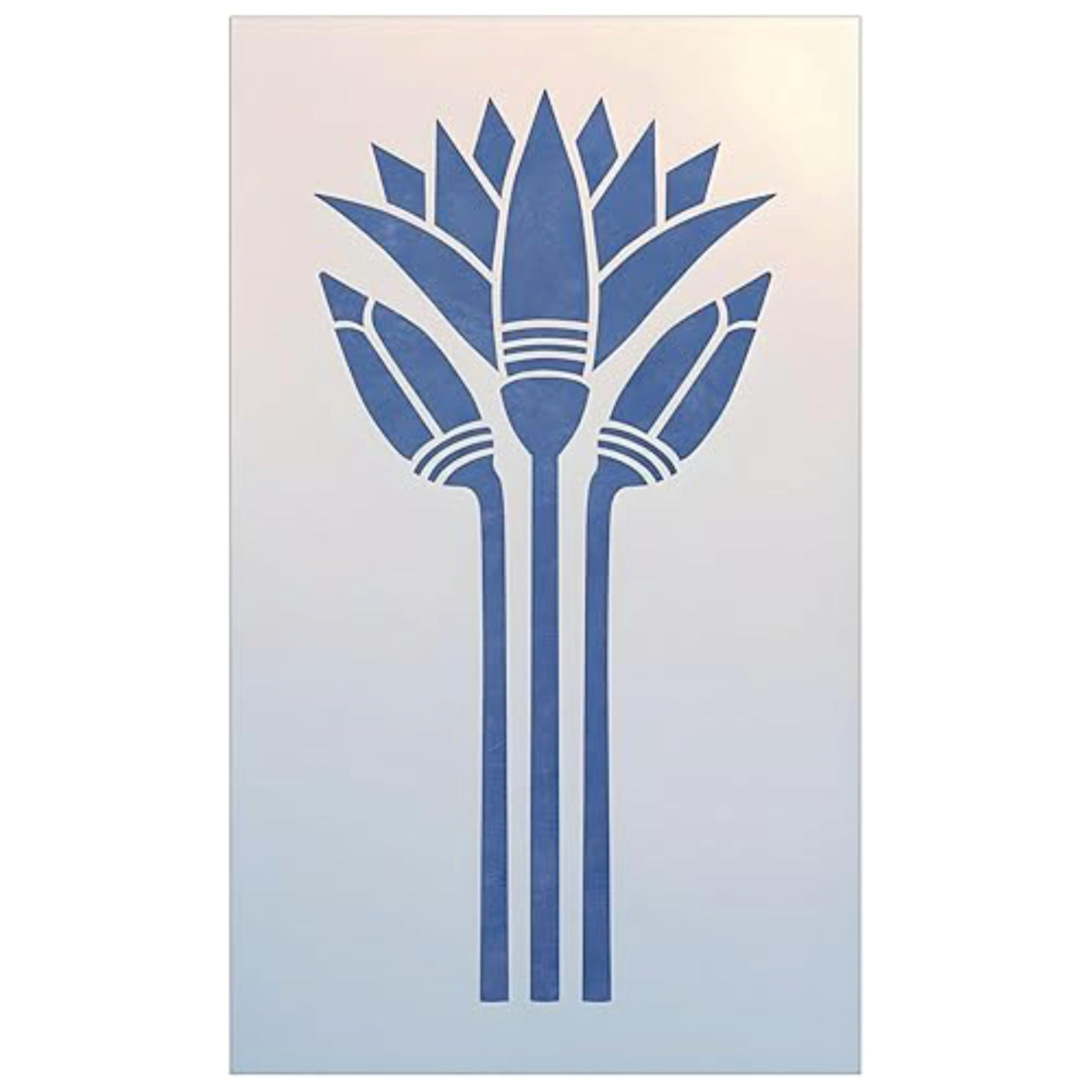 Egyptian Lotus Stencil Template 5x10 inch 10 mil Mylar
