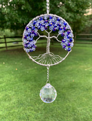 Eight inch sun catcher on a silver hoop with crystal ball prism