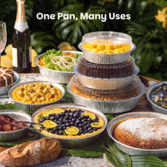 8 inch round aluminum pan with lid for smaller portions