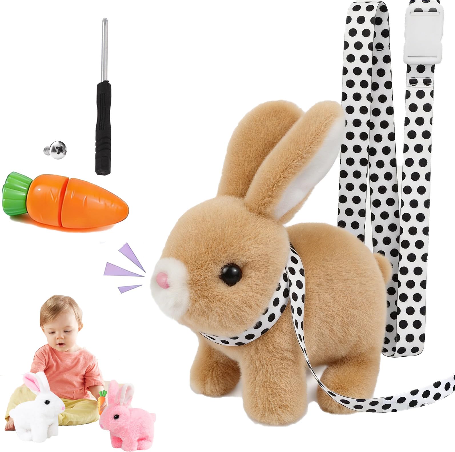 EISNZLAN Realistic Bunny Toy brown rabbit image