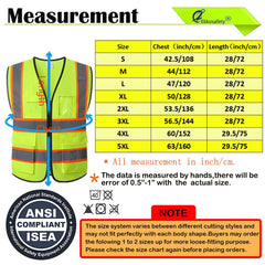 EK175-Yellow-L model safety vest side view