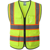 Ekkosafety reflective mesh safety vest front view yellow